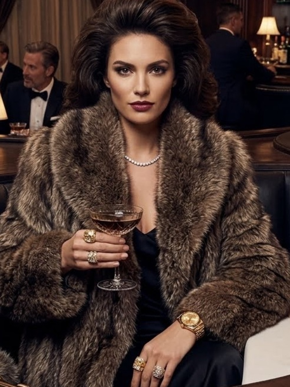 Mobwives Old Money Genuine Raccoon Fur Long Coat